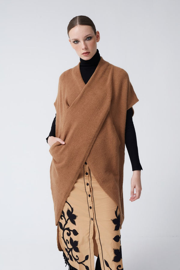 Knit Vest- Camel