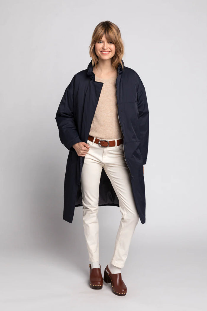 AMBLEON Parka-Long oversized padded parka in navy ripstop fabric