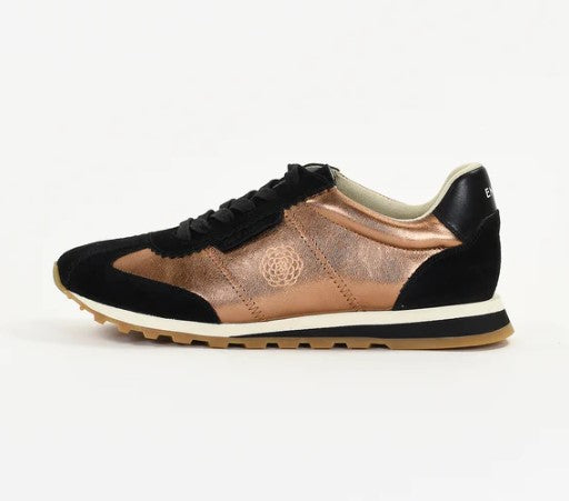 Two-tone leather trainers