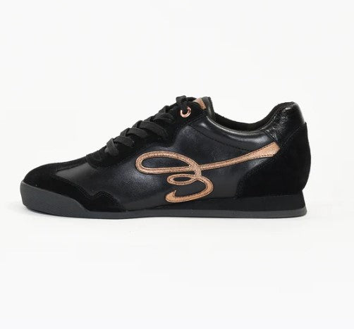 Lace up leather trainers