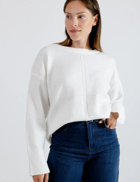 Fine Knit Sweater- Ecru