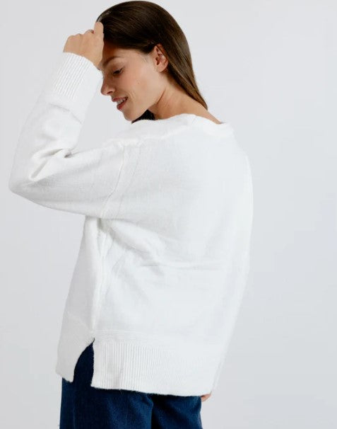 Fine Knit Sweater- Ecru