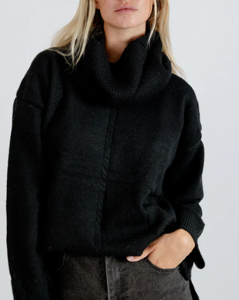 Fine Knit Sweater- Black