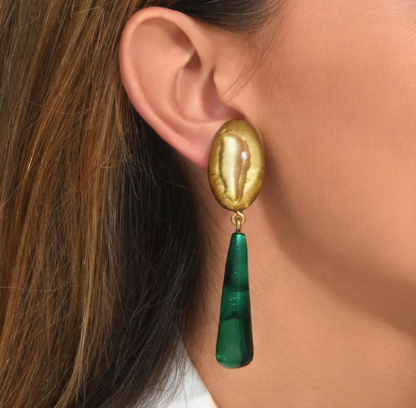 Oval Cabochon Clip-On Earrings