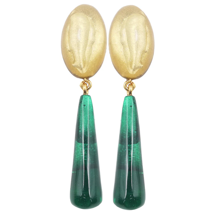 Oval Cabochon Clip-On Earrings