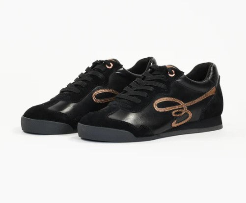 Lace up leather trainers