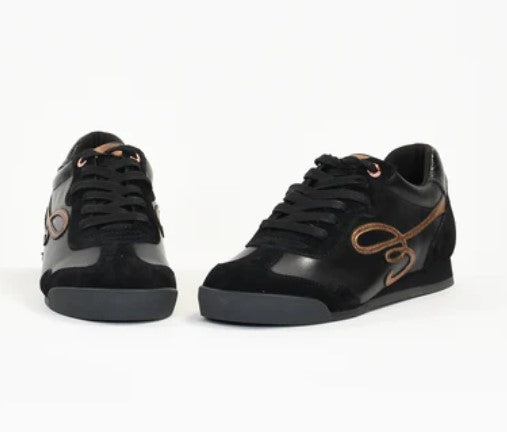 Lace up leather trainers