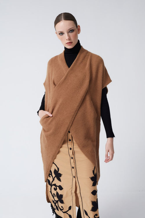 Knit Vest- Camel