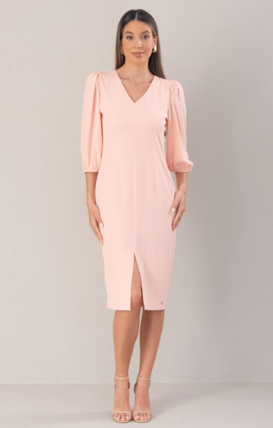 Fitted Puff Sleeve Dress