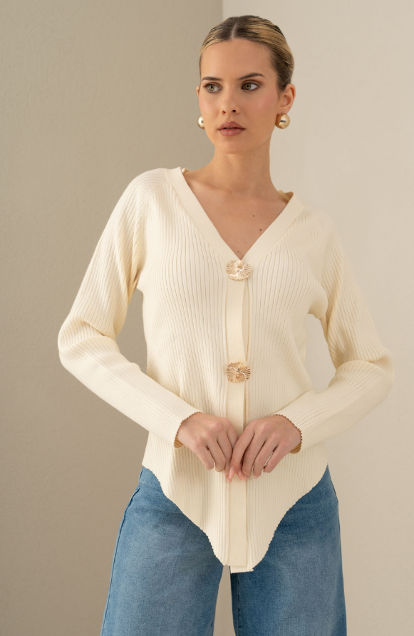 Asymmetrical knit cardigan