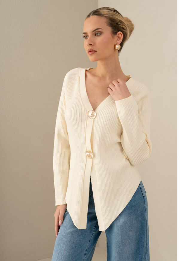 Asymmetrical knit cardigan