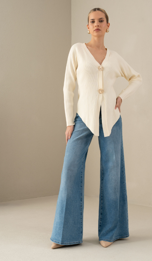 Asymmetrical knit cardigan